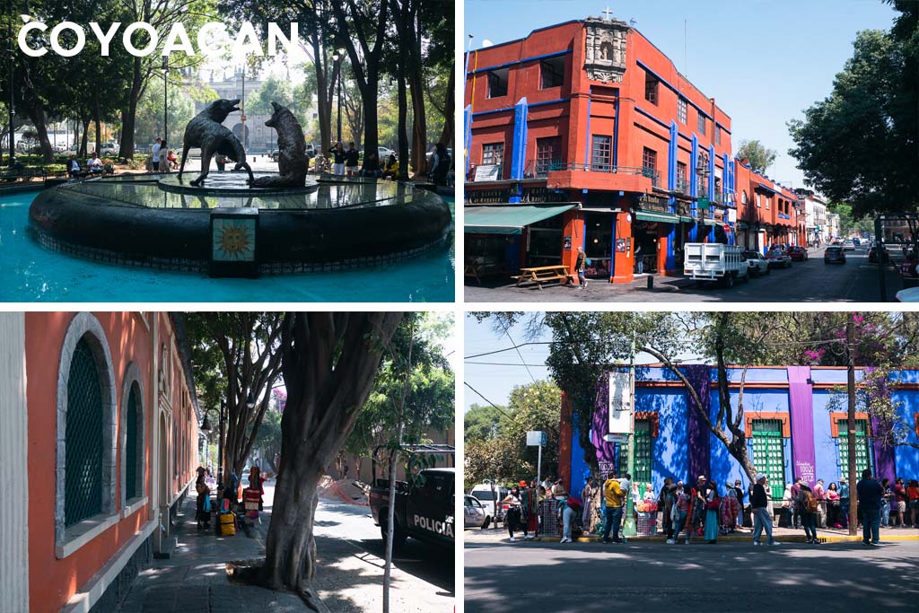 Image collage of Coyoacán neighborhood in Mexico