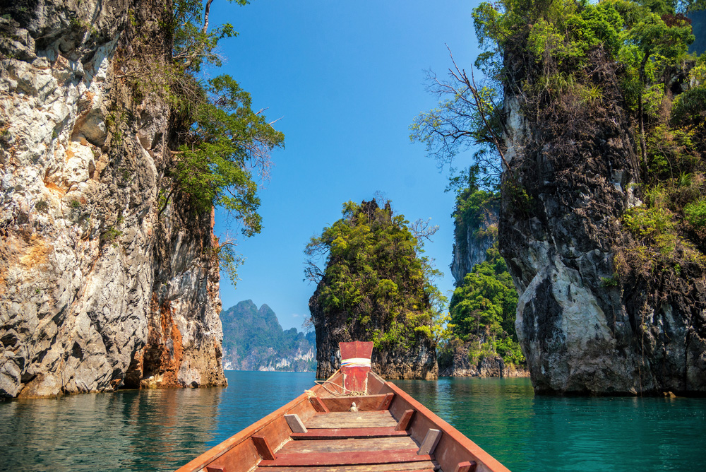 A boat sailing on the sea in Thailand