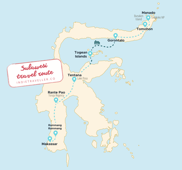 sulawesi-travel-route-itinerary-makassar-to-manado-map